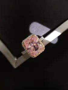 Jewels Galaxy Silver-Plated Cubic Zirconia Studded Finger Ring