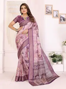 elora Floral Digital Printed Tissue Ikat Saree