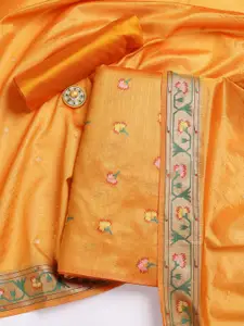 Meena Bazaar Floral Woven Design Unstitched Dress Material