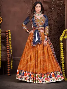 KALINI Embroidered Semi-Stitched Lehenga & Unstitched Blouse With Dupatta