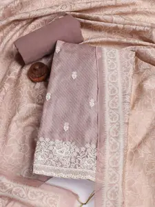 Meena Bazaar Floral Embroidered Sequinned Unstitched Dress Material