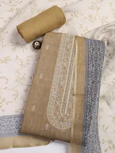 Meena Bazaar Floral Woven Design Sequinned Unstitched Dress Material