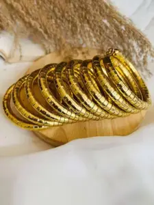 Sangria Gold Plated Spiral Bangle