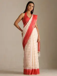 Soch Floral Woven Design Saree With Unstitched Blouse Piece