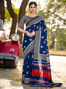 Saree mall Ethnic Motifs Printed Bhagalpuri Saree with Blouse Piece