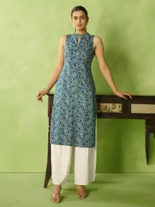 Anouk Women Paisley Printed Foil Print Festive Straight Kurta