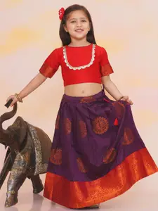 KID1 Girls Sequinned Silk Ready to Wear Lehenga & Choli