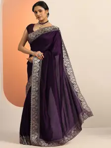 Libas Embellished Beads and Stones Saree With Unstitched Blouse Piece