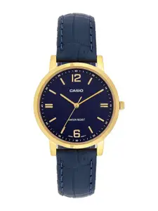 CASIO Women Brass Dial & Leather Regular Straps Analogue Watch A2446