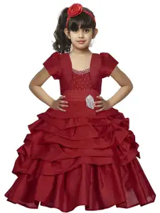 Shahina Fashion Girls Satin Birthday Maxi Dress