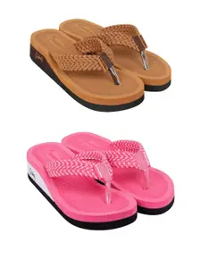 DASHNY Women Pack of 2 Ortho Care Orthopedic Comfort Flip Flops