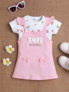 MeeMee Girls Graphic Printed Pinafore Dress