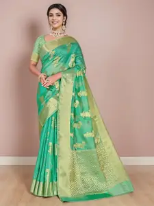 Anouk Woven Design Zari Organza Saree