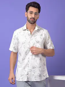 Crimsoune Club Slim Fit Floral Printed Short Sleeves Shirt