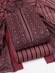 Sun Fashion And Lifestyle Floral Printed Gotta Patti Unstitched Dress Material