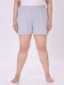 Vaishvik Women Pure Cotton Plus Size Lounge Shorts