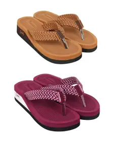 DASHNY Women Pack of 2 Ortho Care Orthopedic Comfort Flip Flops