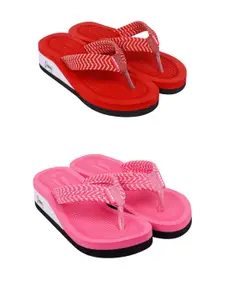 DASHNY Women Pack of 2 Ortho Care Orthopedic Comfort Flip Flops
