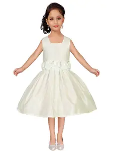 Shahina Fashion Girls Knee Length Satin Dress
