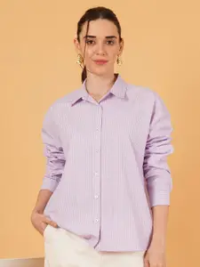 Chemistry Women Comfort Striped Casual Shirt