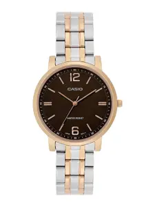 CASIO Women Brass Dial & Stainless Steel Cuff Straps Analogue Watch