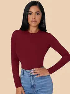 Dream Beauty Fashion Women Solid Round Neck Top