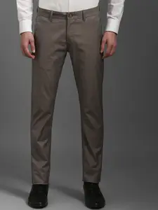 Louis Philippe Sport Men Striped Super Slim Fit Mid-Rise Trousers