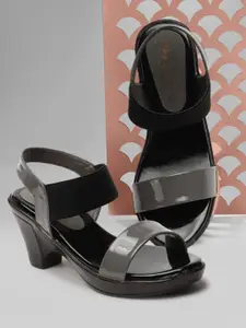 BIG BIRD FOOTWEAR Women Colourblocked Open Toe Block Sandals