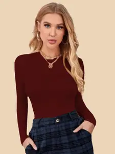 Dream Beauty Fashion Women Boat Neack long Sleeves Fitted Top