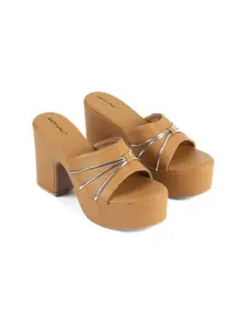 MOSAC Women Open Toe Party Block Sandals with western - embellished