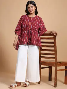 Taavi Women Ikat Printed Pure Cotton Tunic