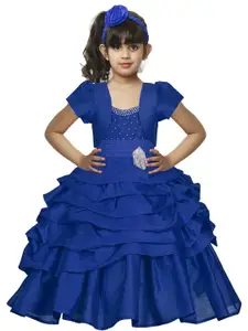 Shahina Fashion Girls Embellished Layered Satin Gown