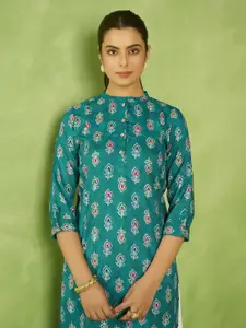 Anouk Women Ethnic Motifs Printed Foil Print Festive Straight Kurta