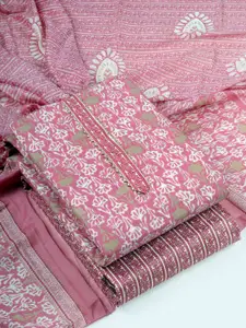 Sun Fashion And Lifestyle Floral Printed Gotta Patti Unstitched Dress Material