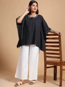 Taavi Women Ikat Pure Cotton Kurti With Batwing Sleeves