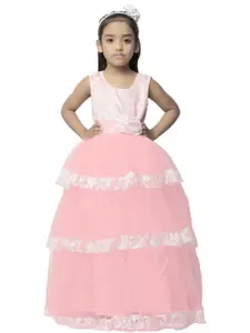 Shahina Fashion Girls Net Satin Maxi Dress