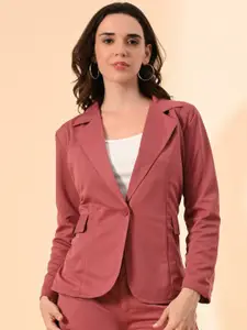 TJ FASHION Single-Breasted Notched Lapel Blazer With Ribbed Crop Camisole