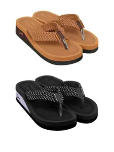 DASHNY Women Pack of 2 Ortho Care Orthopedic Comfort Flip Flops