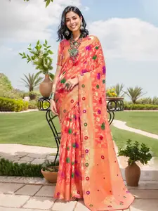 Anouk Floral Zari Chanderi Saree