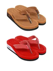 DASHNY Women Pack of 2 Ortho Care Orthopedic Comfort Flip Flops