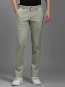 Louis Philippe Sport Men Solid Slim Fit Mid-Rise Cotton Casual Regular Trouser