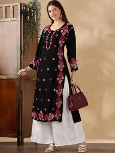 Club Loom Women Floral Printed Festive Cotton A-Line Kurta