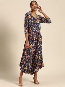 Anouk Women Floral Print Liva A-Line Midi Dress
