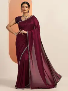 Libas Beads and Stones Solid Saree