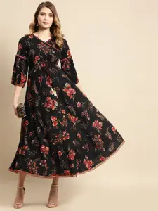 Anouk Women Floral Printed V-Neck Casual Dress