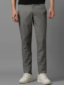 Louis Philippe Sport Men Self Design Mid-Rise Slim Fit Trousers