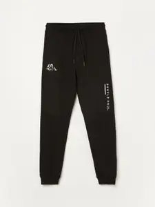Kappa Boys Printed Pure Cotton Mid-Rise Joggers