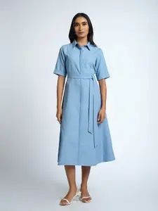 AND Belted Shirt Midi Dress