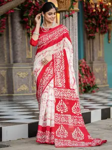 Saree mall Tie and Dye Block Printed Sarees