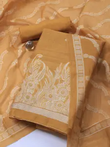 Meena Bazaar Floral Woven Design Zari Unstitched Dress Material